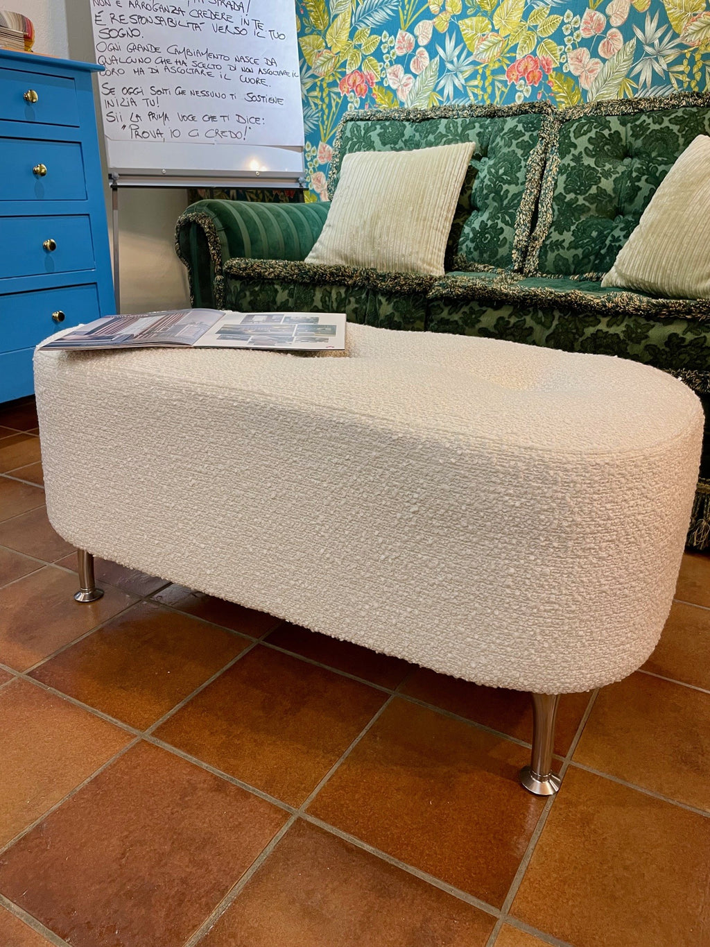 Pouf Atelier Ovale 99 – Bouclé Bianco